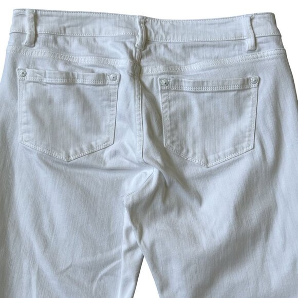 J. Jill Womens 8p White Denim Authentic Fit Cropped Capri Jeans Clean Girl - Picture 6 of 15